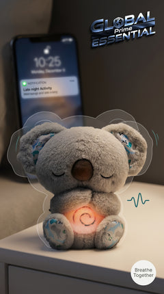 Global Prime Essential Breathing Koala stress relief toy with soft plush fabric and calming design for relaxation.