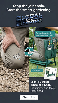 2-in-1 Garden Kneeler & Folding Chair – Padded Knee Rest with Tool Organizer, No Assembly
