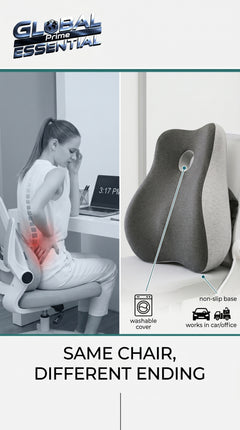 Global Prime Essential memory foam office chair cushion designed to reduce back pain and improve sitting comfort.