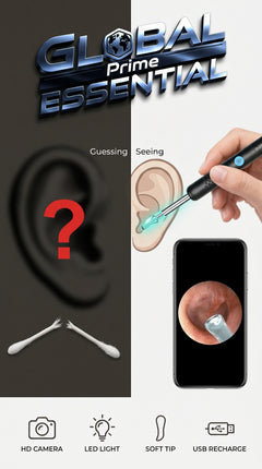 Global Prime Essential Smart Ear Wax Remover tool with LED light for safe, effective ear cleaning and wax removal.