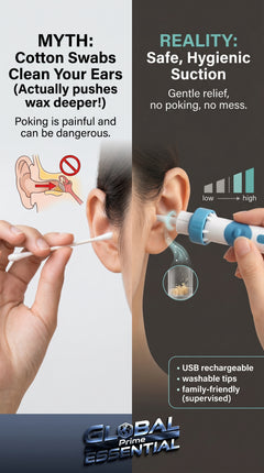 Global Prime Essential electric earwax suction remover device for safe, effective ear cleaning with smart design.