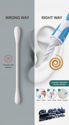 Global Prime Essential silicone ear cleaner tool with a gentle tip for removing ear wax safely and comfortably.