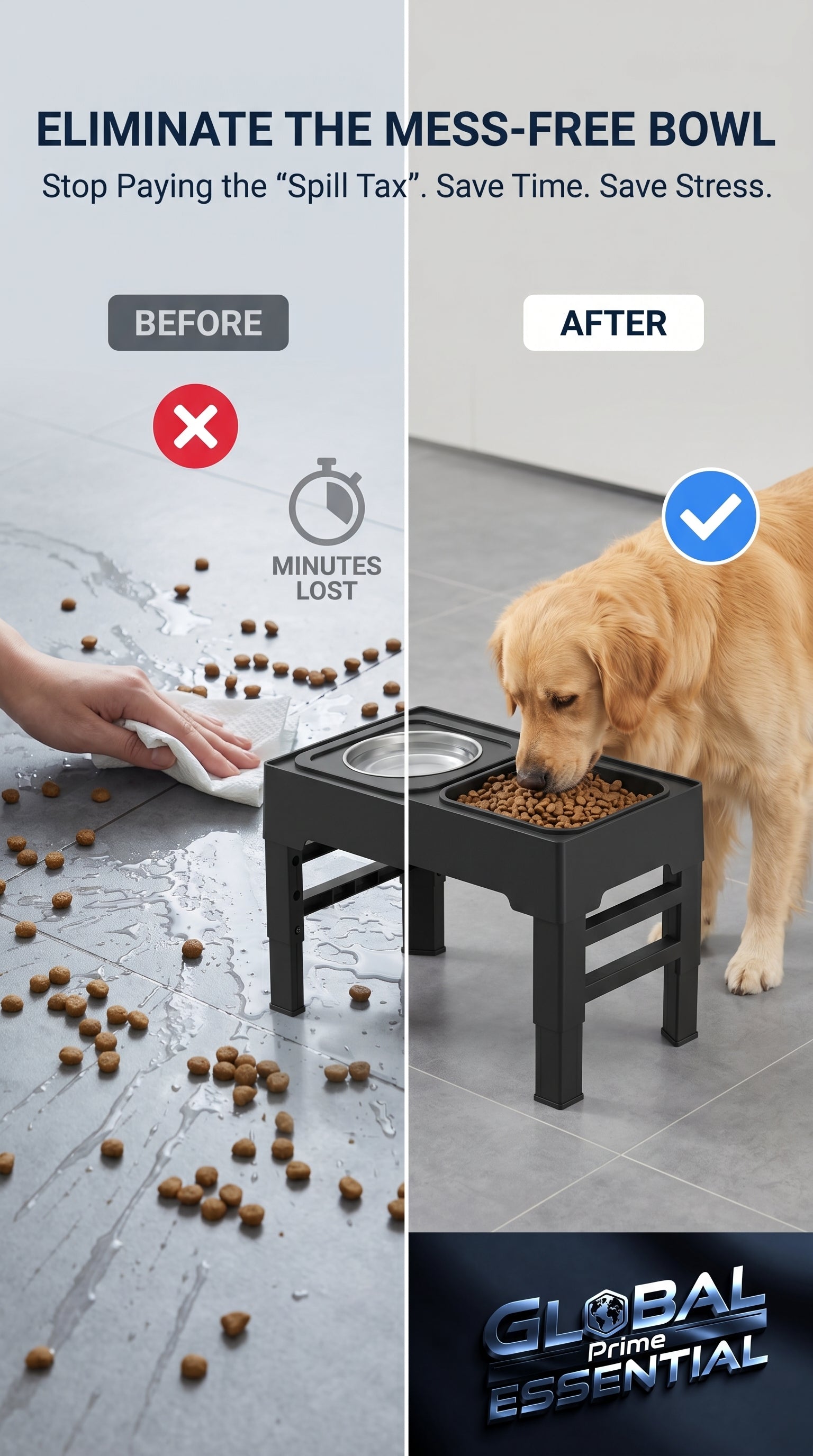 Elevated Mess-Free Dog Bowl