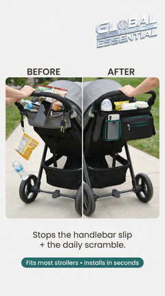 Global Prime Essential baby stroller manager with non-slip strap, designed to secure and control the stroller easily.