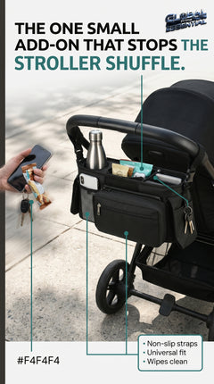 Global Prime Essential baby stroller manager with non-slip strap, helping parents securely control the stroller and prevent shuffle.