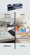 Global Prime Essential drug storage alarm box with secure compartments for safe and organized medication management.