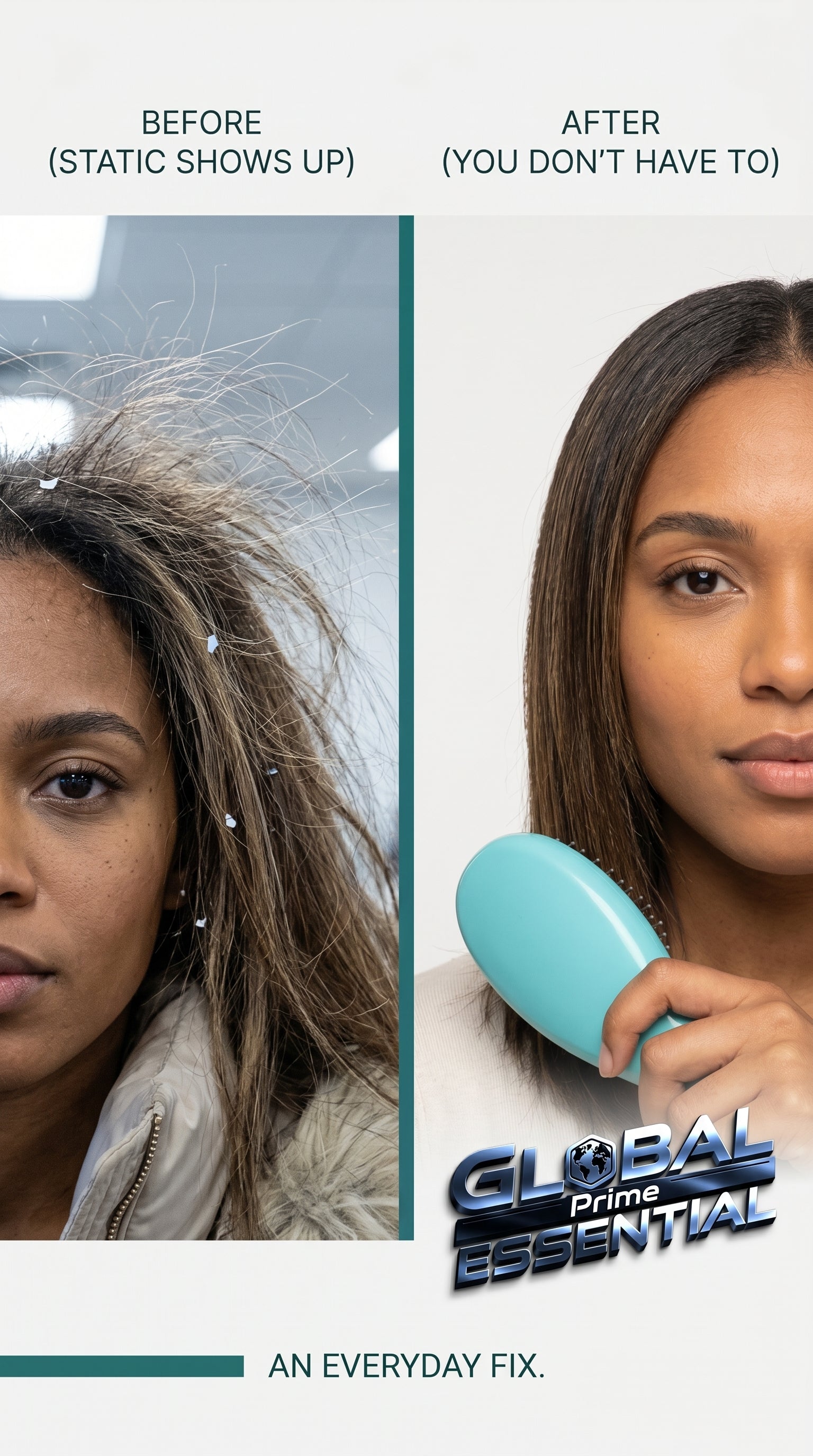 Anti‑Static Ionic Vibrating Hair Brush – Frizz‑Reducing Detangler & Scalp Massager