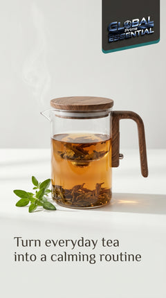 Global Prime Essential wooden tea pot with a smooth handle and traditional design, perfect for brewing and serving tea.