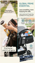 Global Prime Essential baby stroller manager with non-slip strap keeping stroller accessories organized and secure.