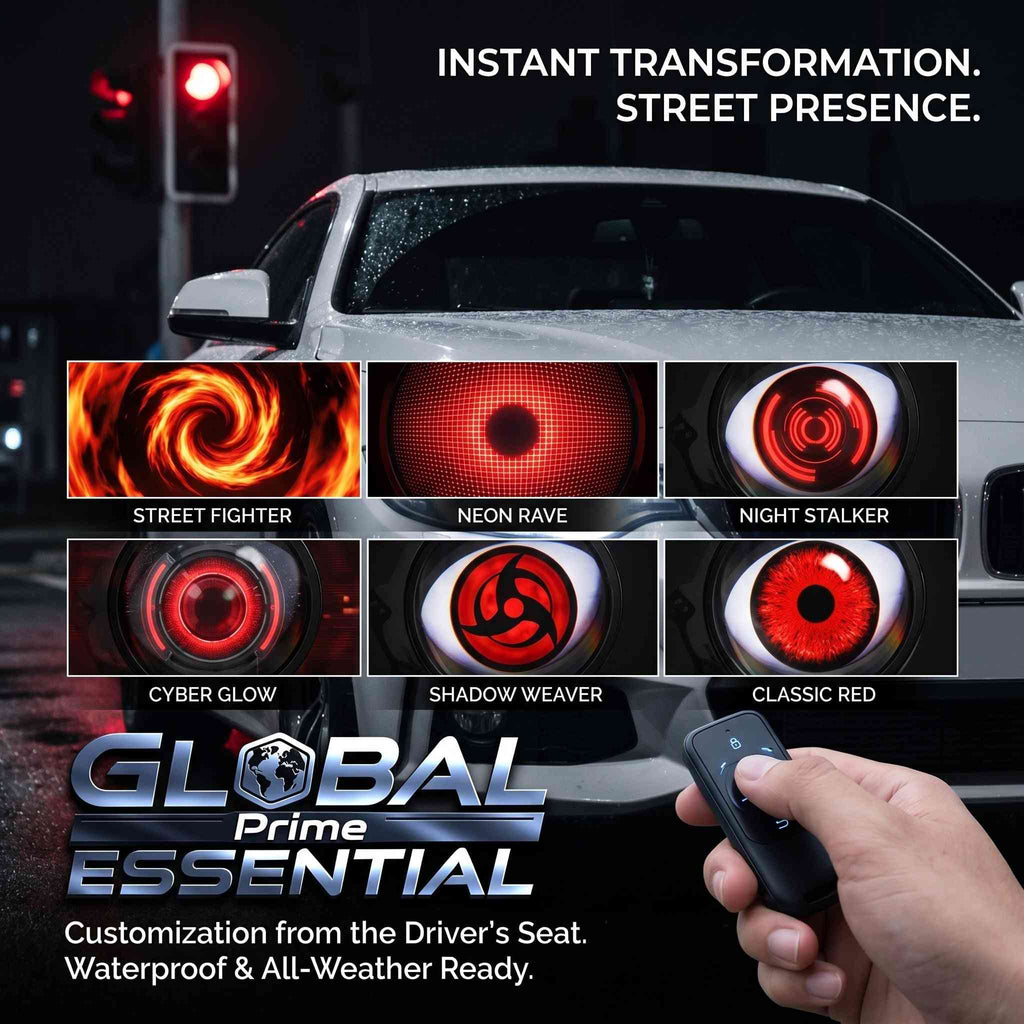 Dynamic LED Eye Headlights – 6 Remote-Controlled Light Patterns, Waterproof, Universal Fit