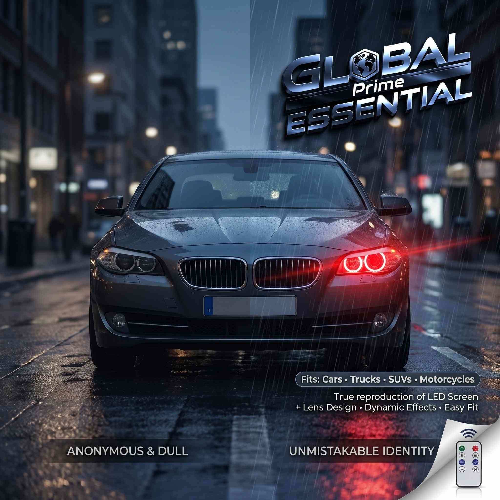 Dynamic LED Eye Headlights – 6 Remote-Controlled Light Patterns, Waterproof, Universal Fit