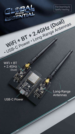 ESP32 DevKitC IoT development kit with NRF24L01 2.4GHz wireless modules, WiFi, and Bluetooth for IoT projects.