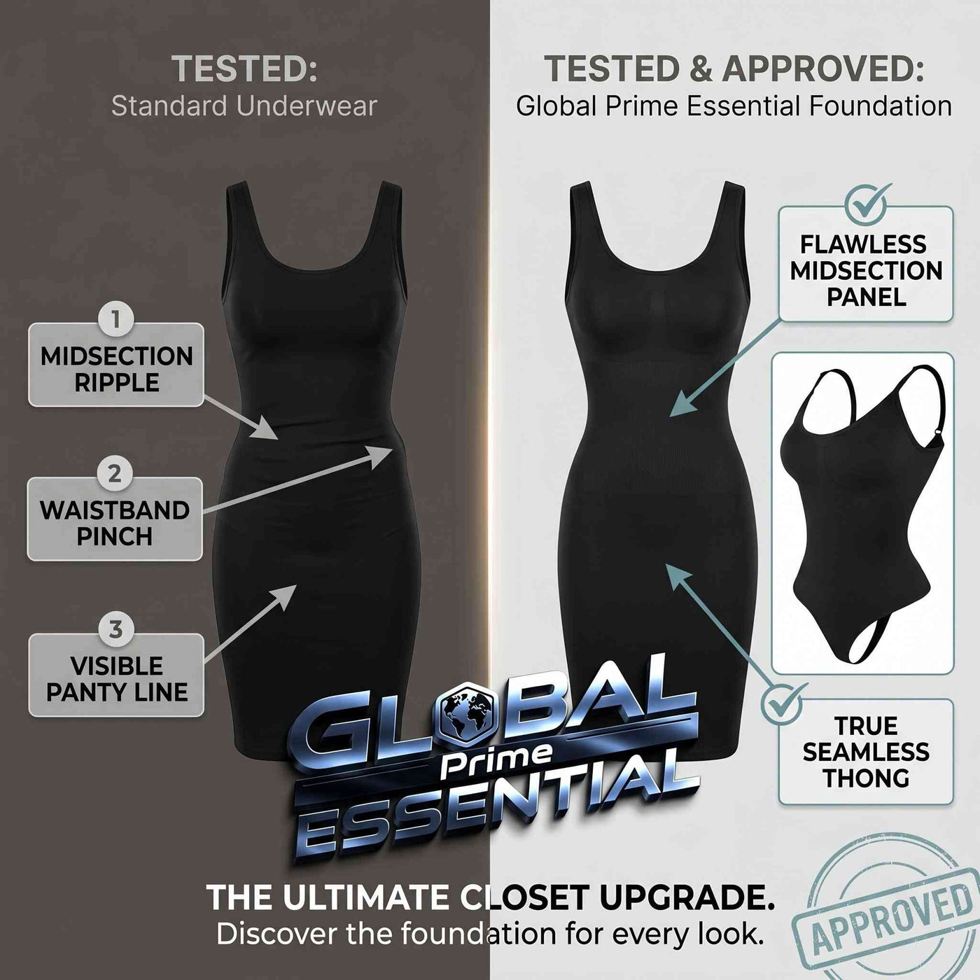 Women’s Tummy Control Bodysuit Shapewear – High-Elastic, Slimming Tank Top, Thong Style