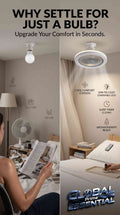 Global Prime Essential light socket fan with remote control, dimmable LED, 3 speeds, aromatherapy, E26 fit for room upgrade