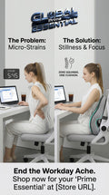 Global Prime Essential memory foam office chair cushion providing ergonomic support and comfort for improved workday sitting.