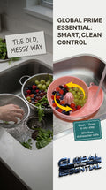 Global Prime Essential fruit and vegetable washing bowl with drain, designed for easy cleaning of produce in the kitchen.