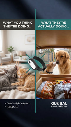 Pet Camera Collar for Cats & Dogs – 1080p HD Video, Lightweight & Clip-On Design