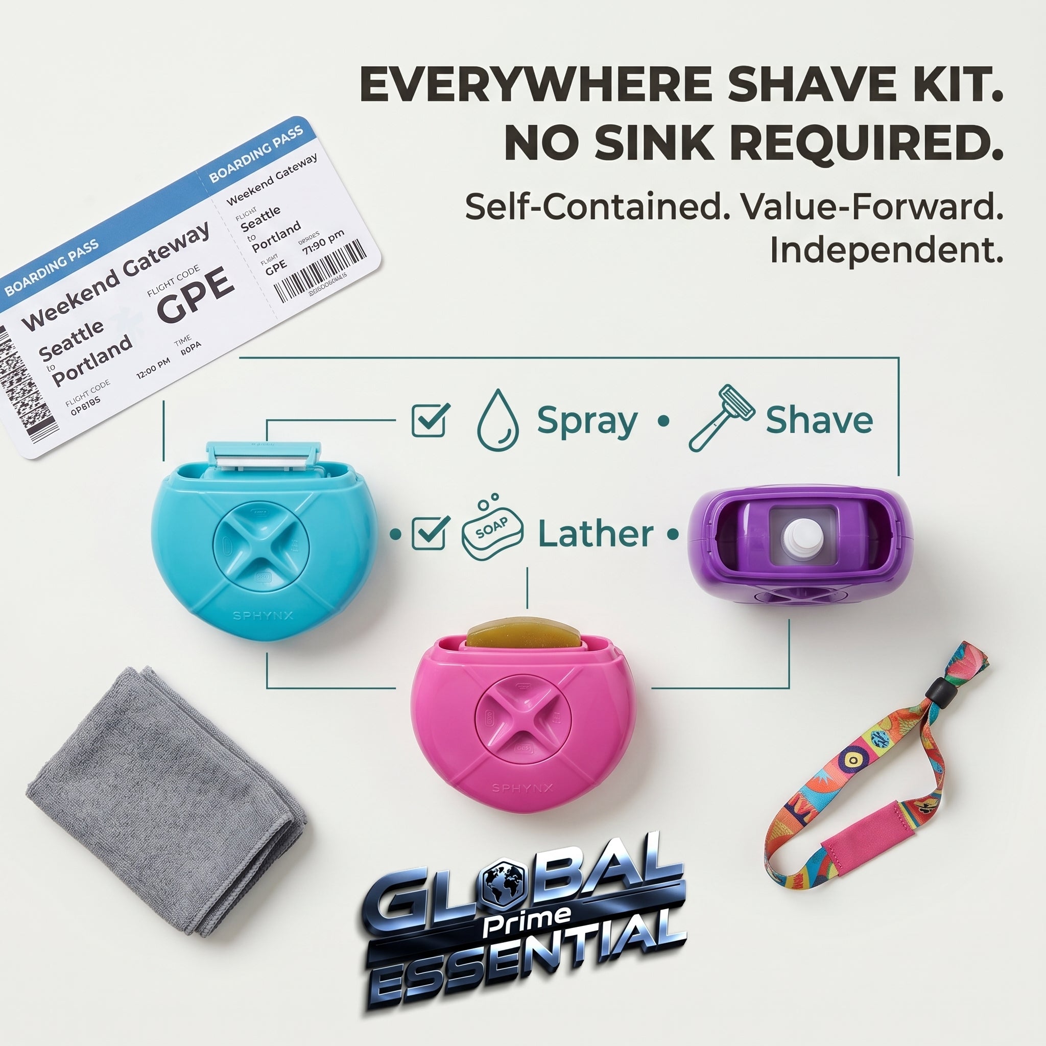 3-in-1 Portable Women’s Razor Kit – Triple Blade, Refillable Water Spray & Moisturizing Bar